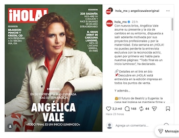 Angélica Vale presume cambio de