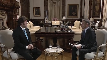 El presidente Milei durante la