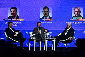 Brito y Gómez Minujín hablaron en el panel "Capital para la energía argentina: condiciones e instrumentos" moderado por Sebastián Catalano, editor de Infobae
