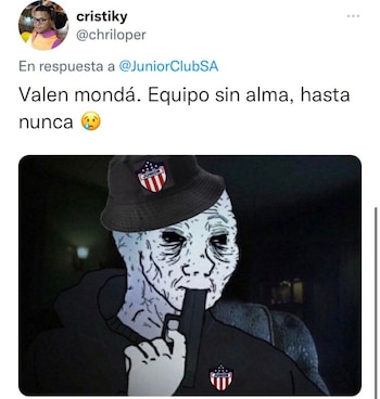 Los memes no perdonaron al Junior de Barranquilla tras ser eliminado por el Deportivo Cali / CAPTURA DE PANTALLA DE TWITTER