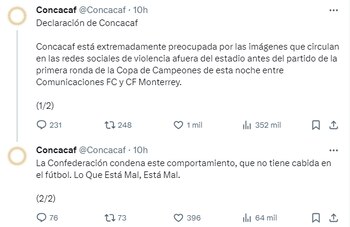 La Concacaf se pronunció al
