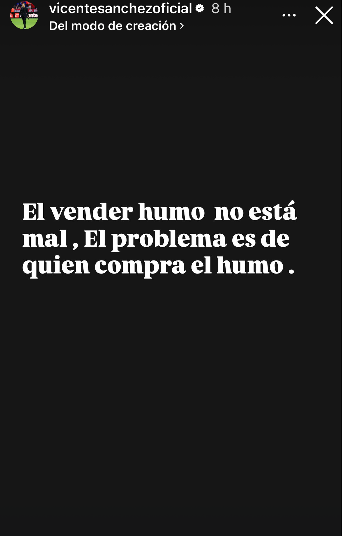 El sudamericano no puso ningún nombre que pudiera darse aludido, pero la afición lo tomó como un mensaje. (IG Vicente Sánchez)