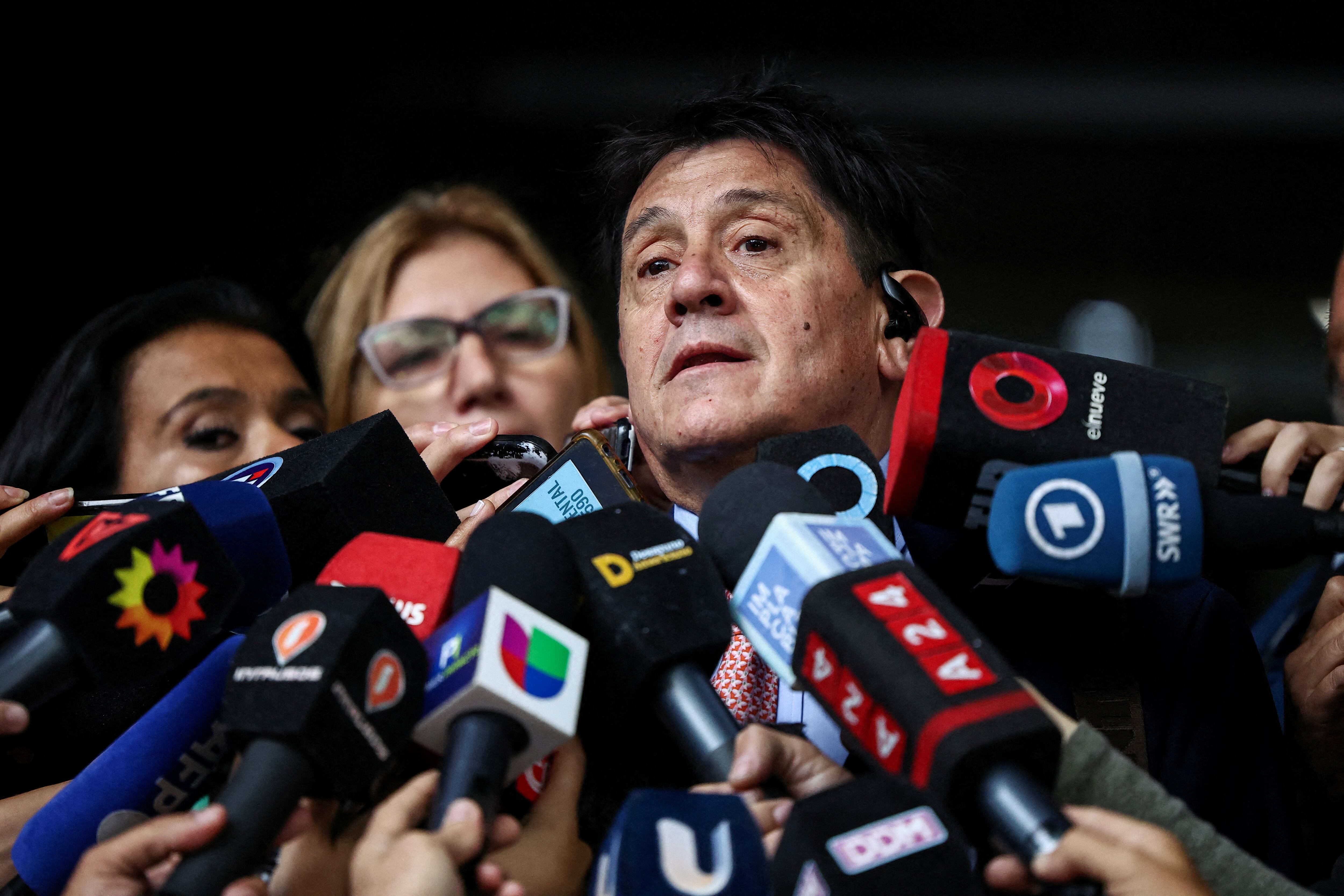 El abogado Rodolfo Baqué en el juicio por la muerte de Maradona