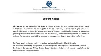 El parte médico que difundió
