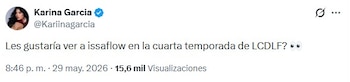 Ante la propuesta de Karina García, tanto seguidores como detractores manifestaron su desacuerdo con lo expresado por la modelo - crédito @Kariinagarcia/X