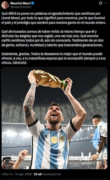 Los mensajes del arco político para Lionel Messi tras su retiro de la selección argentina