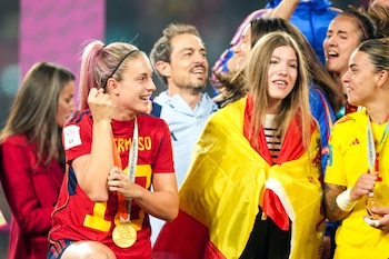La infanta Sofía celebra con las jugadoras de España la victoria en el Mundial femenino 2023 en el Stadium Australia de Sídney.
Foto: Daniela Porcelli / SPP Sport Press Photo / Alamy Live News