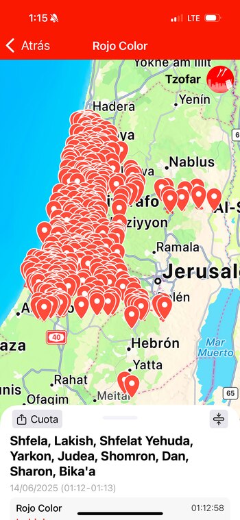 Aviso de ataque iraní enviado