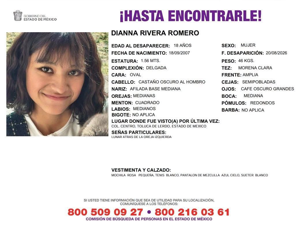 Detienen al presunto feminicida de Dianna, la estudiante de ingeniería hallada muerta en Ocoyoacac. RRSS