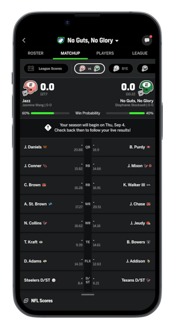 Interfaz del juego del Fantasy de la NFL (ESPN)