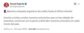 - crédito @sergio_fajardo/X
