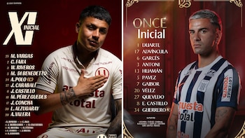 Alineaciones confirmadas del Universitario vs Alianza Lima.