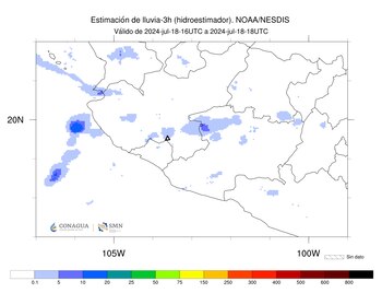 Imagen 3: Hidroestimador de las últimas tres horas.
