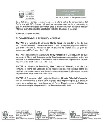 Moción presentada para invitar al