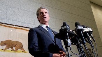 FILE PHOTO: California Governor Gavin Newsom attends a hearing on the use of National Guard troops amid federal immigration sweeps, in San Francisco