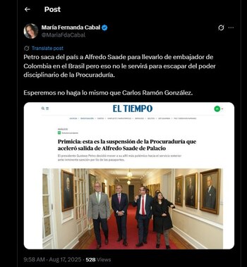 María Fernanda Cabal habló en