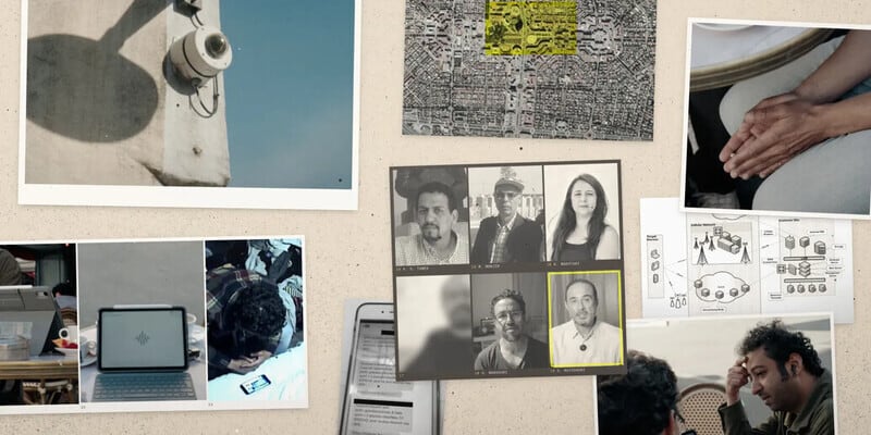 Un montaje fotográfico ilustra los métodos de vigilancia, seguimiento y espionaje de Marruecos. (Amnistía Internacional - Rectangle / Evan Grothjan)