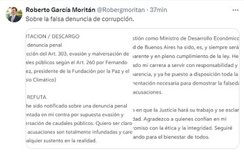 Comunicado de Roberto García Moritán