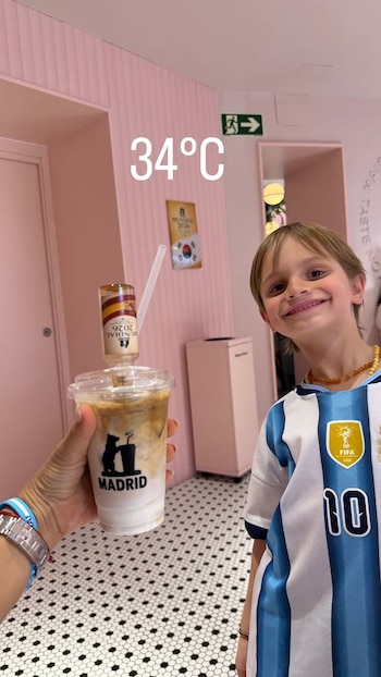 Zaira Nara con sus hijos, Malaika y Viggo, en Madrid