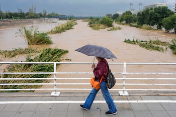 Aspecto del Parque Fluvial del Besós, inundado por la subida del río por las lluvias de hace dos semanas. (Enric Fontcuberta/EFE)