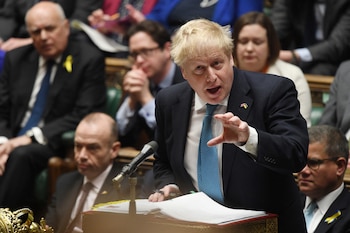 Boris Johnson en una sesión
