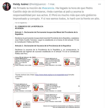 Tuit de Heidy Juárez