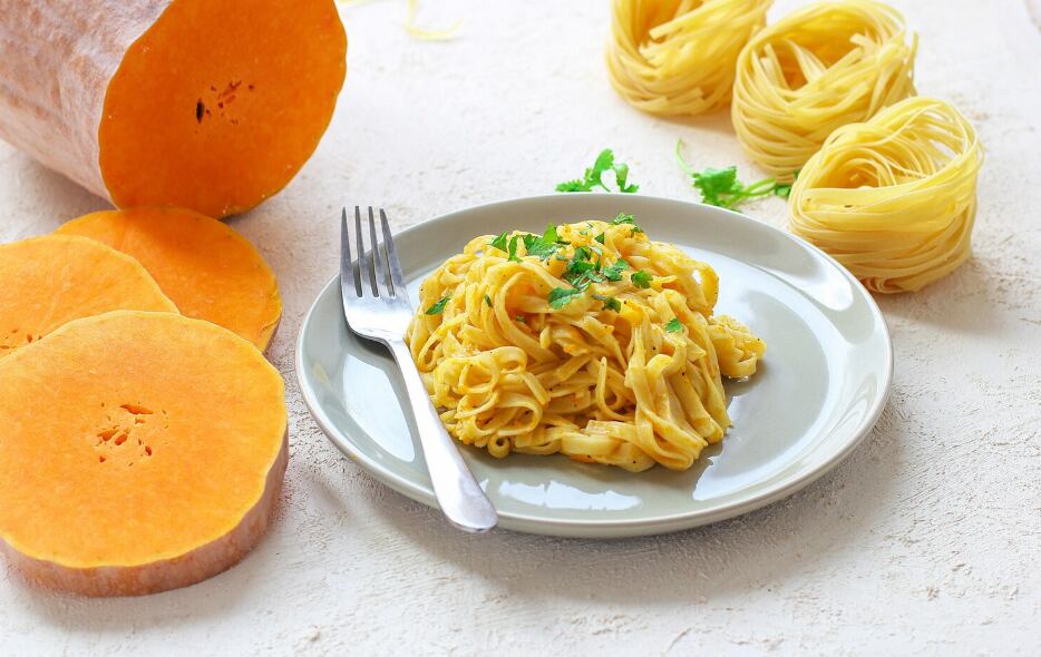 Pasta con calabaza. (Freepik)