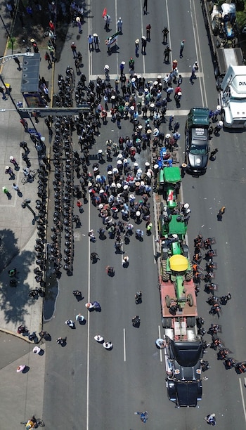 manifestación de campesinos