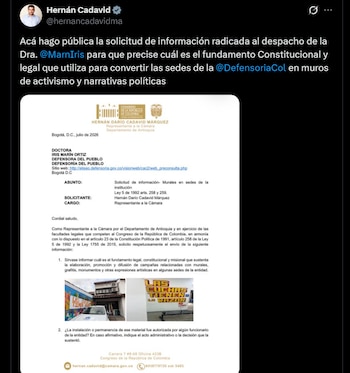 Hernán Cadavid - crédito @hernancadavidma/X