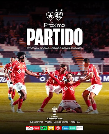 Cienciano se medirá con Botafogo este jueves 20 de agosto a las 19:30 horas en Río de Janeiro.