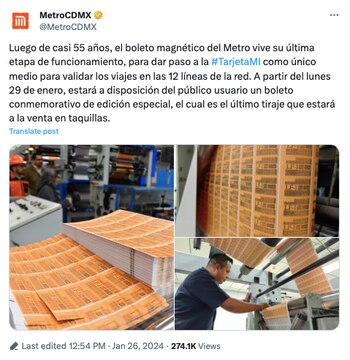 Se anunció el último tiraje