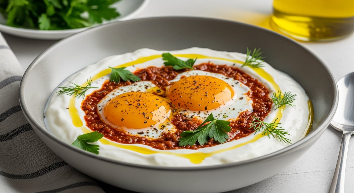 La receta de huevos turcos perfecta para desayunar: un plato fácil, vistoso y diferente
