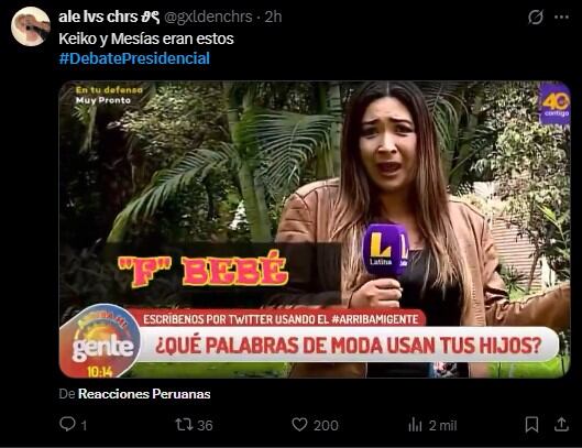 Debate 2026: usuarios convierten cruces entre candidatos en memes durante la tercera jornada en redes. Captura: X.