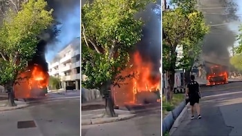 Se incendió un colectivo en