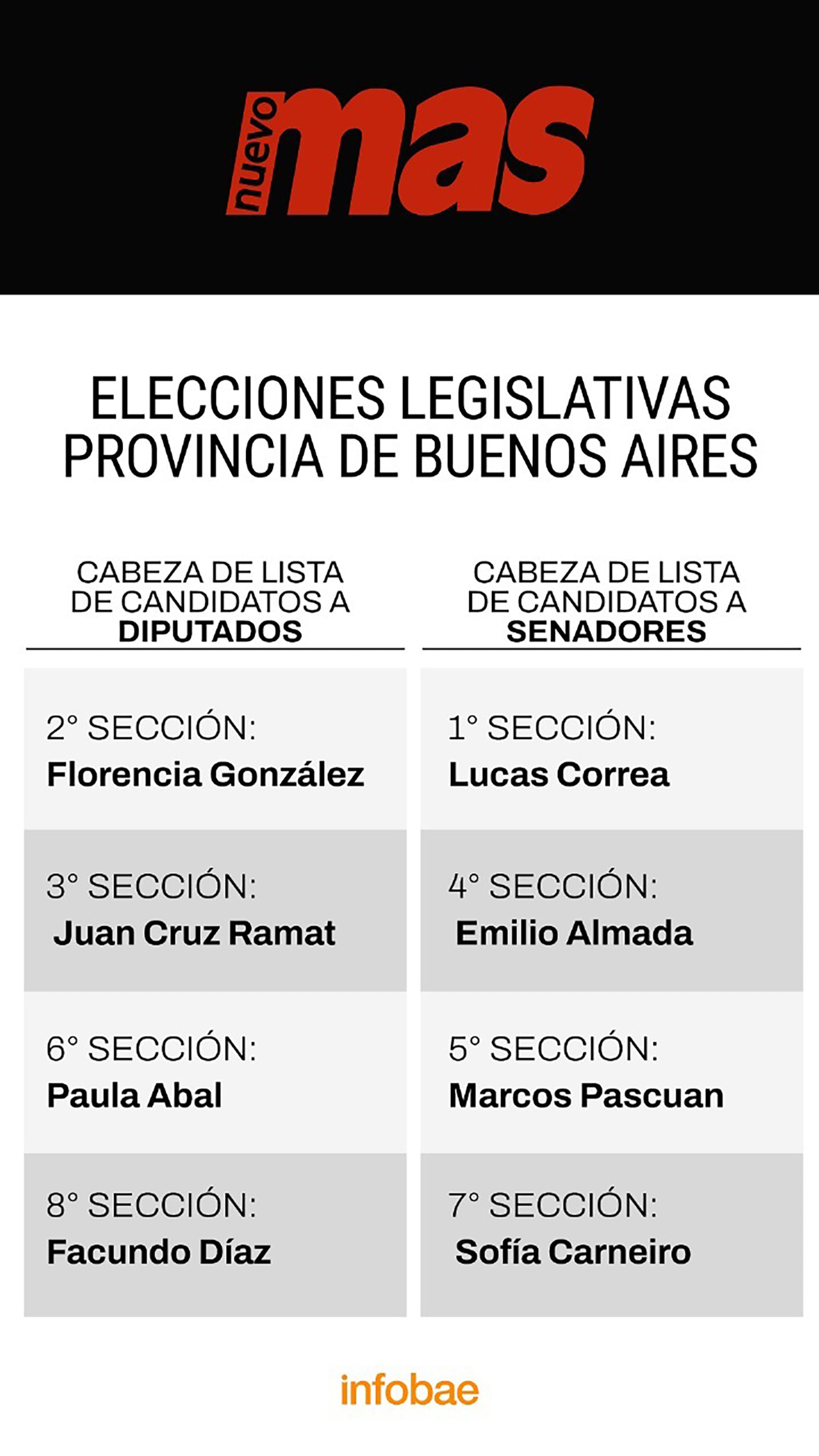 Los candidatos que representarán al Nuevo Mas
