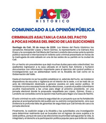Documento en el que se reporta el robo de material de control político y se pide investigación a las autoridades. - crédito @AnaErazoR/X