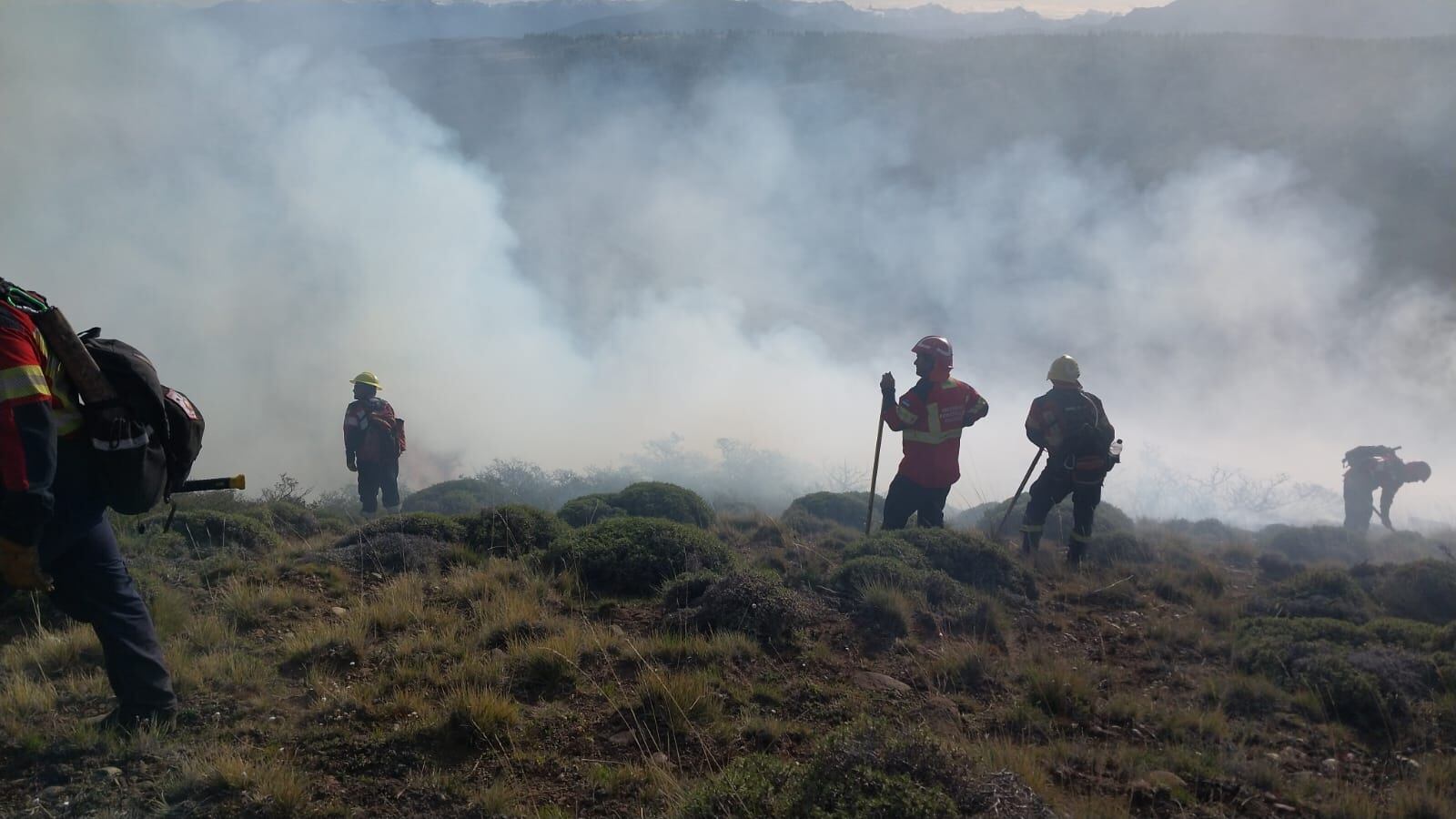Brigadistas, bomberos y efectivos del Ejército trabajaron durante varias horas para contener el incendio forestal