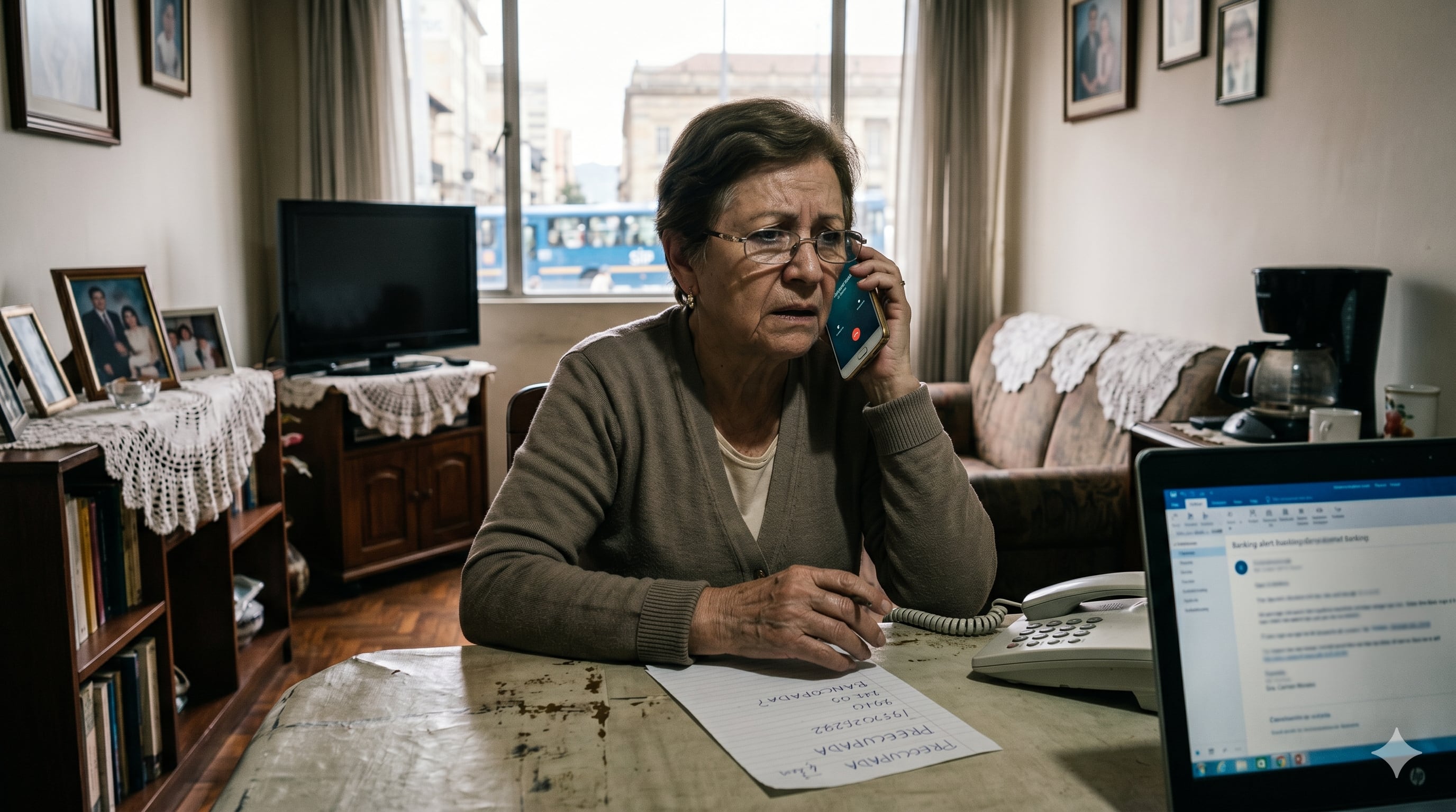 Ciudadanos, adultos mayores y empresarios son víctimas frecuentes de extorsión tras recibir llamadas sospechosas, mensajes de desconocidos y grabaciones automatizadas - crédito Visuales IA