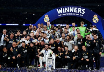 El Real Madrid celebrando el