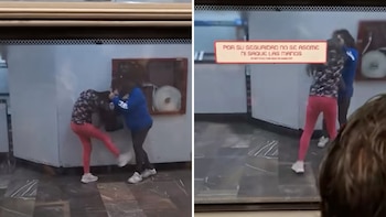 Mujeres protagonizan brutal pelea en el Metro y bajan del vagón sin soltarse del cabello en plena estación Popotla