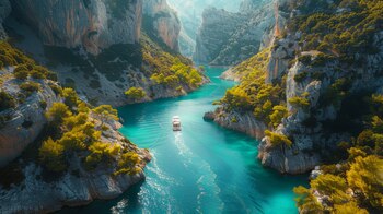 Una pequeña embarcación navegando en