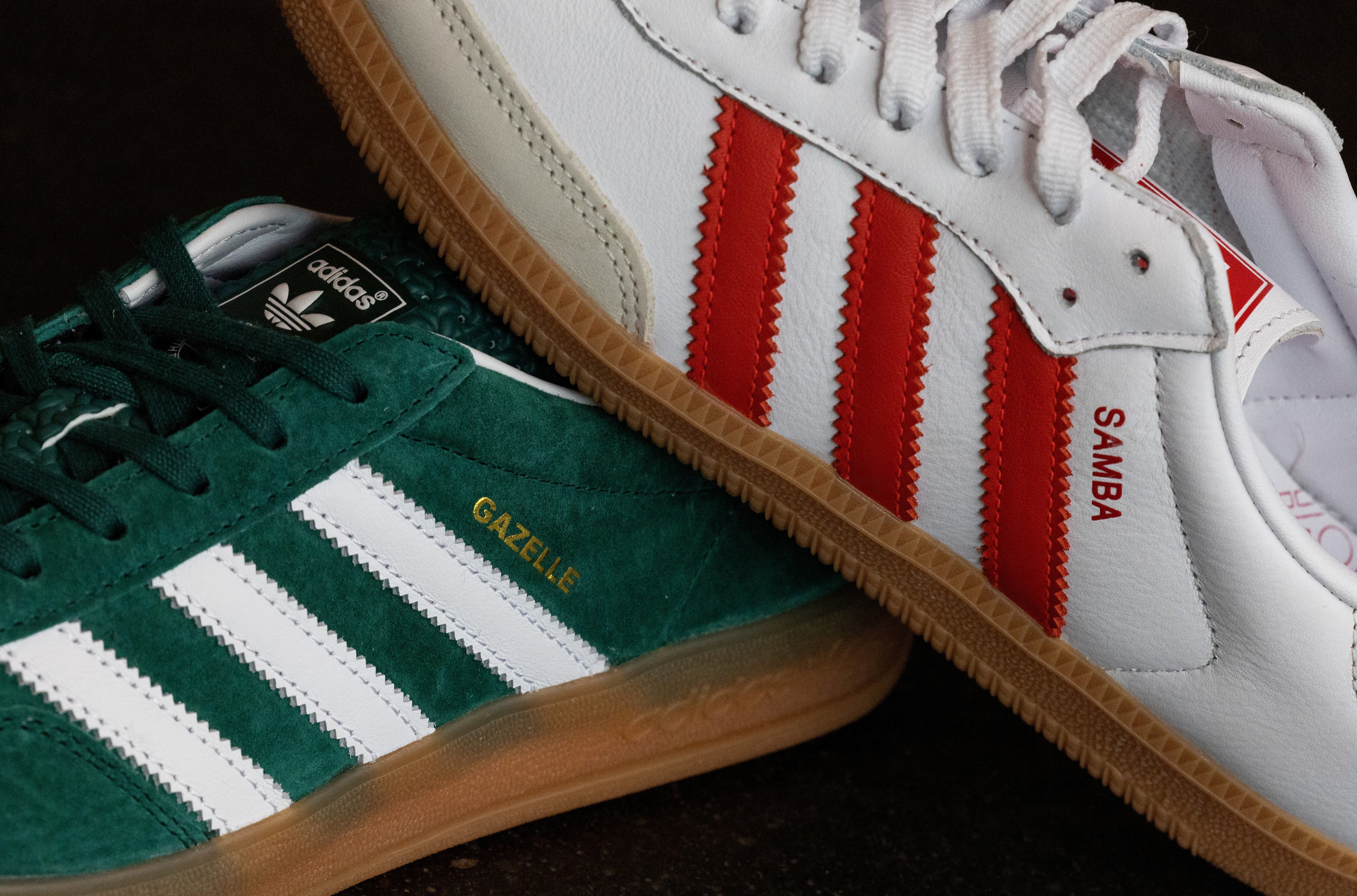 Zapatillas Adidas Gazelle y Adidas Samba. (REUTERS/Lisi Niesner)