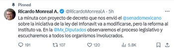 Monreal dijo que la reforma