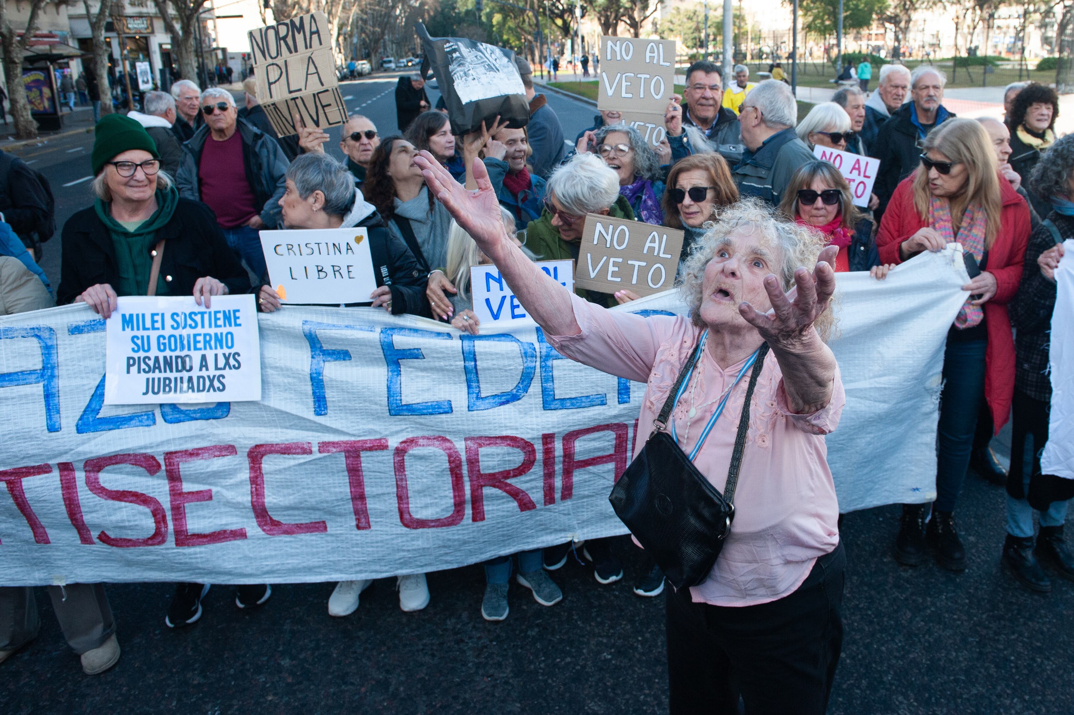 Los jubilados también marchan contra los vetos de Javier Milei fotografía: Jaime Olivos