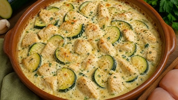 Cazuela cremosa de pollo y calabacín: receta alta en proteína y baja en grasa para adelgazar