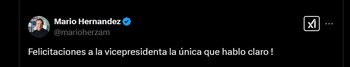 Mario Hernández apoyó la intervención