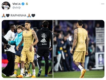 Vinicius agradece en Twitter el