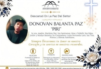 Donovan Balanta Paz trabajaba como farmacéutico, era padre de dos hijos y tenía previsto iniciar su turno laboral el día del procedimiento - crédito X