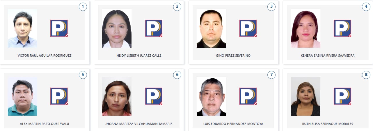 Los candidatos de Podemos Perú a la Cámara de Diputados por la región Piura. (Voto Informado - JNE)