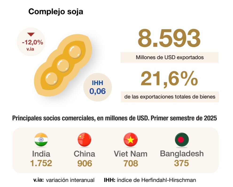 Energía desplaza a la soja: récord histórico de exportaciones argentinas en el primer semestre de 2025